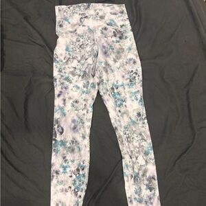 Lululemon Athletica Floral Leggings - Blue and Gray